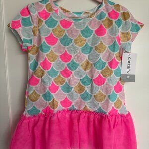 NWT Mermaid Scales CARTER'S Tutu Peplum Top Sizes 2T/3T